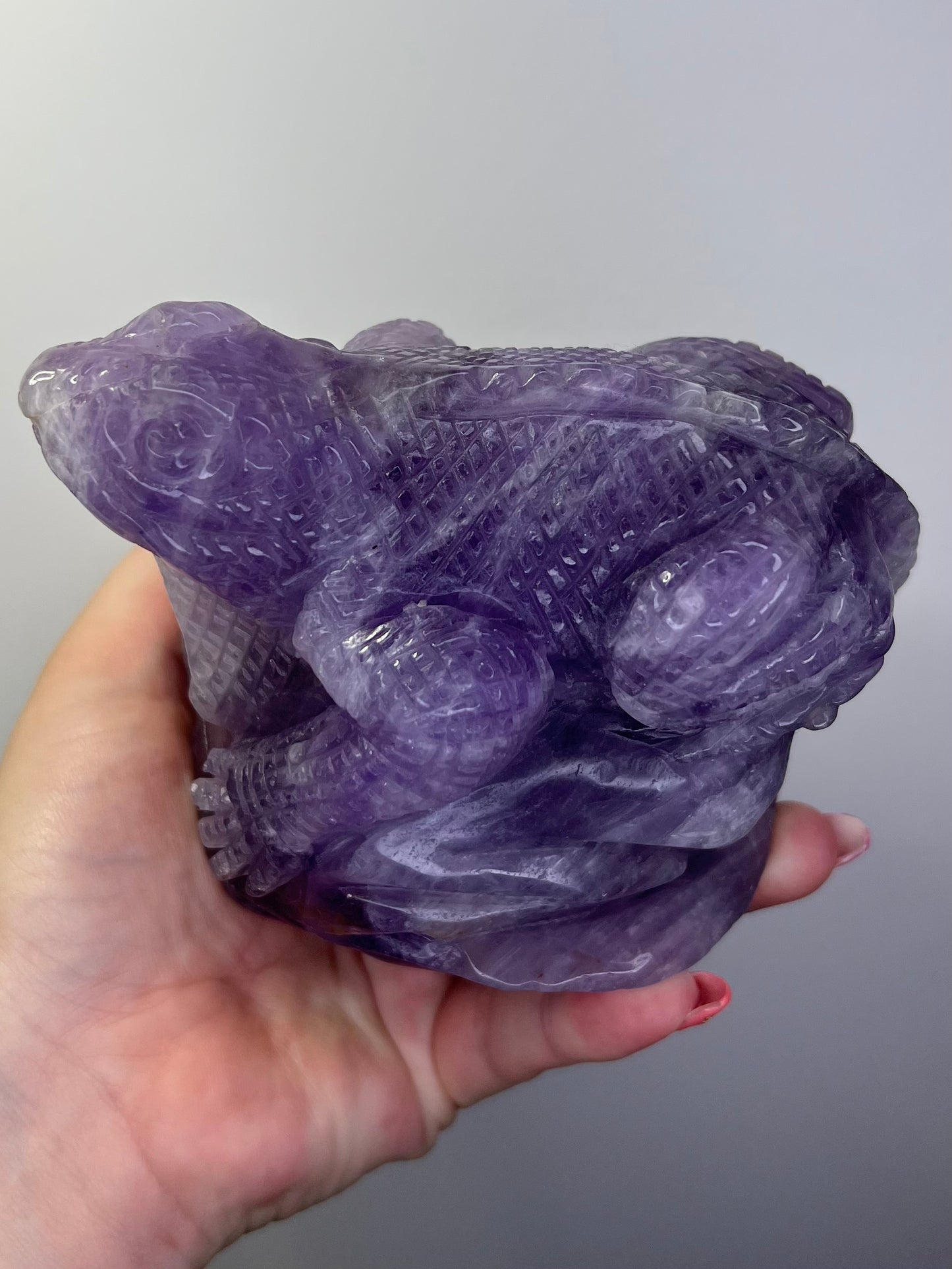 Amethyst Echse Handgeschnitzt