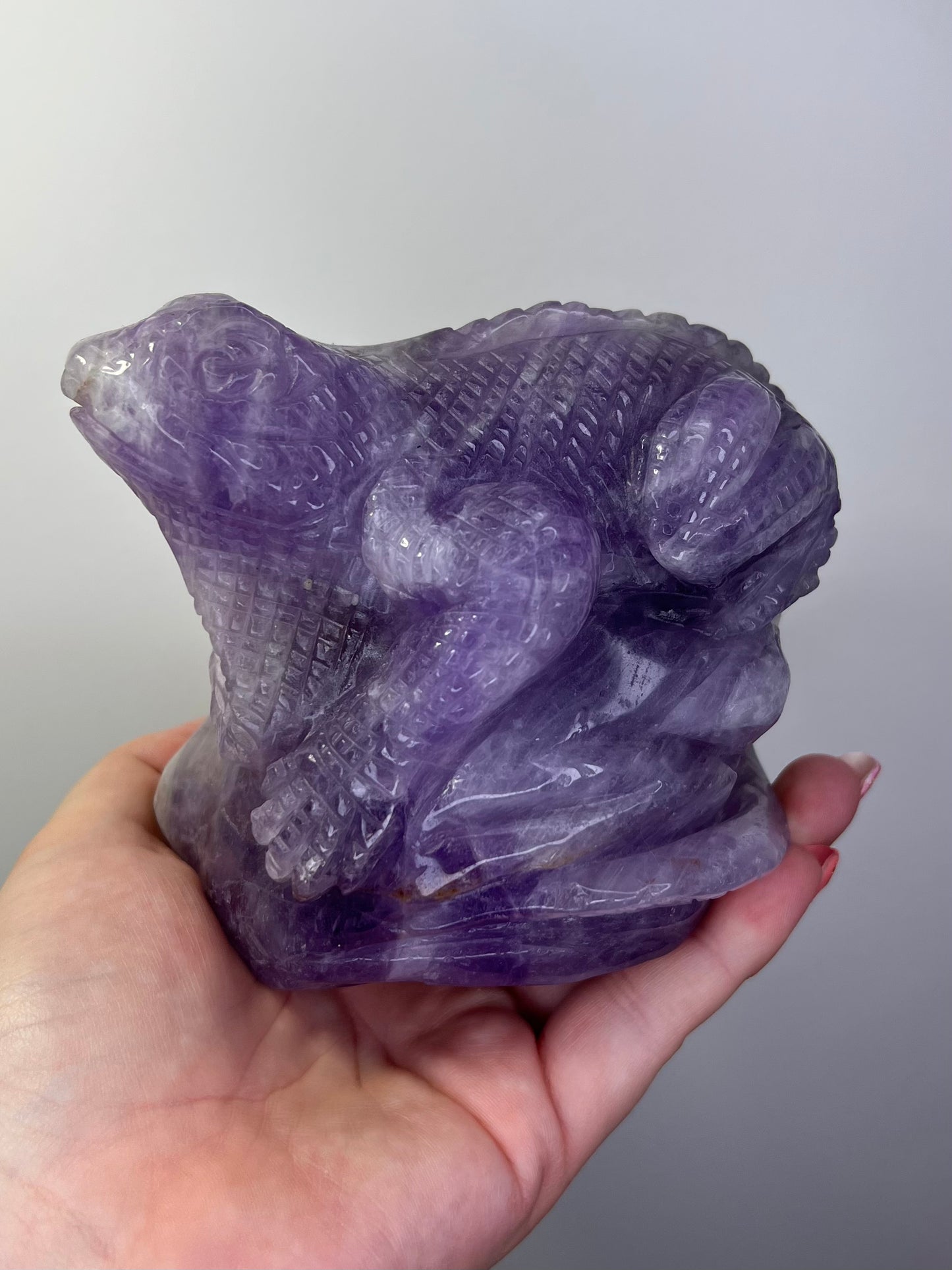 Amethyst Echse Handgeschnitzt