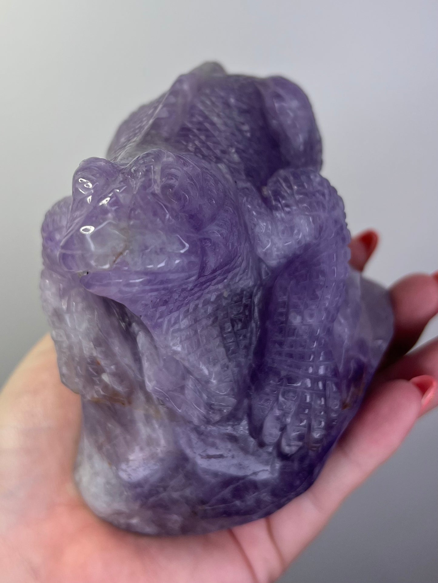 Amethyst Echse Handgeschnitzt